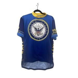 USN Primal Cycling Jersey Shirt Mens United States Navy 3/4 Zip 3 Pockets Sz XL